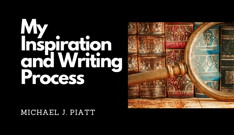 A book with the words inspiration and writing process written on it.